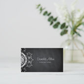 Chalkboard Black Professional Damask Visitekaartje (Staand voorkant)