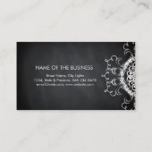 Chalkboard Black Professional Damask Visitekaartje (Achterkant)