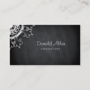 Chalkboard Black Professional Damask Visitekaartje