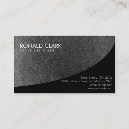 Chalkboard Black Professional Plain Stone Visitekaartje (Voorkant)