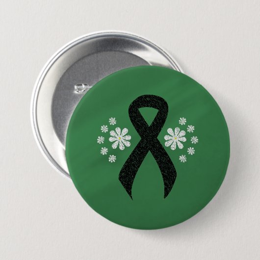 Chalkboard Black Ribbon Ronde Button 7,6 Cm (Voorkant /achterkant)