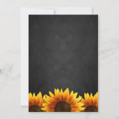 Chalkboard Black Sunflower Wedding Invitting Kaart (Voorkant)
