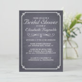 Chalkboard Black & White Bridal Shower-uitnodiging Kaart (Staand voorkant)