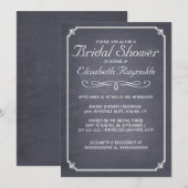 Chalkboard Black & White Bridal Shower-uitnodiging Kaart (Voorkant / Achterkant)