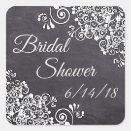 Chalkboard Black & White Tribal Vrijgezellenfeest Vierkante Sticker