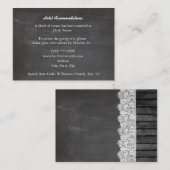 Chalkboard Black Wood Hotel Enclosure-kaarten Informatiekaartje (Voorkant / Achterkant)