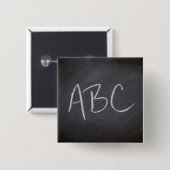 Chalkboard Blackboard Background ABC Retro Style Vierkante Button 5,1 Cm (Voorkant /achterkant)
