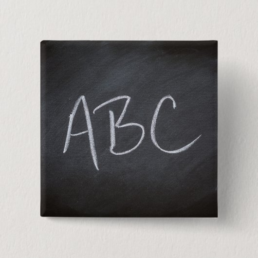 Chalkboard Blackboard Background ABC Retro Style Vierkante Button 5,1 Cm (Voorkant)