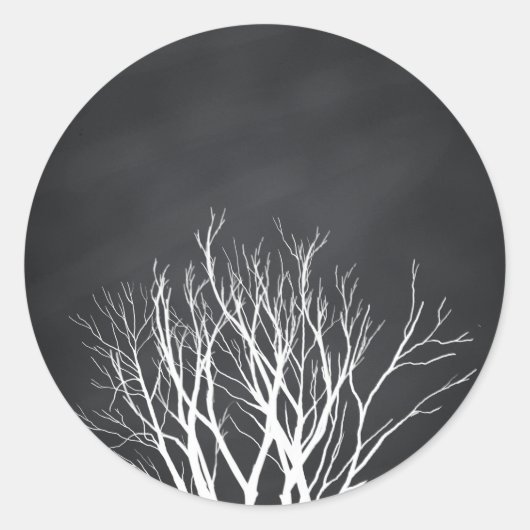 Chalkboard Blackboard Blank Tree Aanpassen Ronde Sticker (Voorkant)
