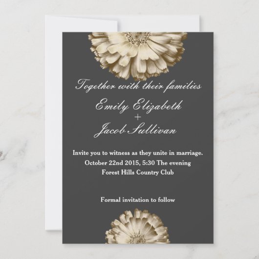 Chalkboard Blackboard Daisy Geïnspireerd huwelijk  Save The Date (Voorkant)