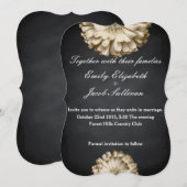 Chalkboard Blackboard Daisy Geïnspireerd huwelijk Save The Date (Voorkant / Achterkant)