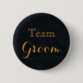 Chalkboard Blackboard Gold Wedding Team bruidegom Ronde Button 5,7 Cm (Voorkant)