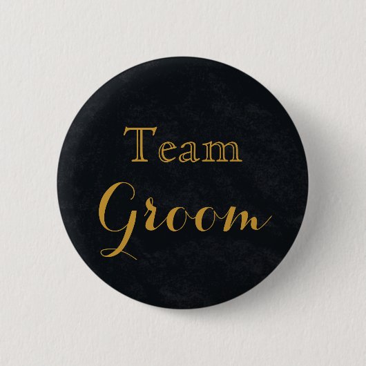 Chalkboard Blackboard Gold Wedding Team bruidegom Ronde Button 5,7 Cm (Voorkant)