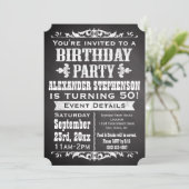 Chalkboard  Blackboard Thema Verjaardagsfeest Kaart (Staand voorkant)