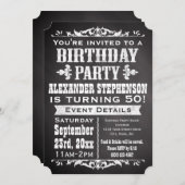 Chalkboard  Blackboard Thema Verjaardagsfeest Kaart (Voorkant / Achterkant)