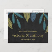 Chalkboard blad bruiloft dank u briefkaart (Voorkant / Achterkant)