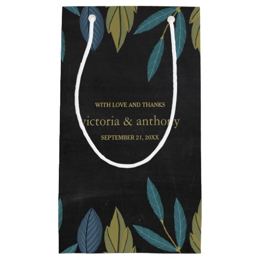 Chalkboard blad bruiloft gunst klein cadeauzakje (Voorkant)