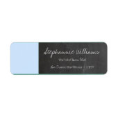 Chalkboard Blauw Bruiloft Retourlabel Etiket (Voorkant)