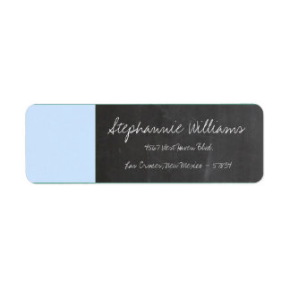Chalkboard Blauw Bruiloft Retourlabel Etiket