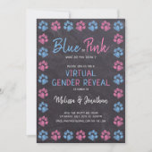 Chalkboard Blauw Roze Virtueel Geslacht Kaart (Voorkant)