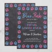 Chalkboard Blauw Roze Virtueel Geslacht Kaart (Voorkant / Achterkant)