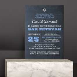 Chalkboard Blauw Zilveren Ster van David Bar Mitsw Kaart