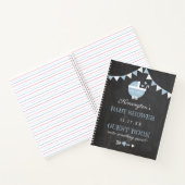 Chalkboard Blauwe Boys Baby shower Guest Book | Notitieboek (Binnen)