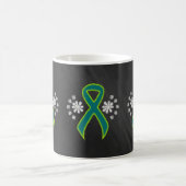 Chalkboard Blauwgroen en Lime Green Ribbon Mok (Center)