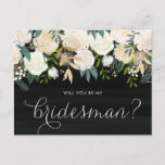 Chalkboard Bleke ponden zullen mijn Bridesman zijn Uitnodiging Briefkaart<br><div class="desc">Chalkboard Bleke pony's zullen mijn Bridesman Kaart zijn | Vraag je vrienden en familie om deel uit te maken van je bruiloft met deze florale kaart "Will you Be My Bridesman" met waterverf pinda's met gouden folie en gouden glitteraccenten met faux-alkboardachtergrond. Overeenkomende objecten zijn beschikbaar.</div>