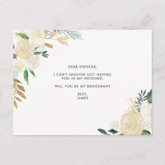 Chalkboard Bleke ponden zullen mijn Bridesman zijn Uitnodiging Briefkaart (Achterkant)