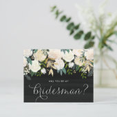 Chalkboard Bleke ponden zullen mijn Bridesman zijn Uitnodiging Briefkaart (Staand voorkant)