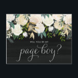 Chalkboard Bleke pony's worden mijn paginasje Uitnodiging Briefkaart<br><div class="desc">Chalkboard Bleke pony's zullen mijn Kaart zijn | Vraag je vrienden en familie om deel uit te maken van je bruiloft met deze florale kaart "Will you Be My Page Boy" met waterverf pinda's met gouden folie en gouden glitteraccenten met faux-alkboardachtergrond. Overeenkomende objecten zijn beschikbaar.</div>
