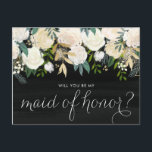 Chalkboard Bleke pony's zijn mijn eerbetoon Uitnodiging Briefkaart<br><div class="desc">Vraag je vrienden en familie om deel uit te maken van je bruiloft met deze florale kaart "Will you be My Maid of Honor" met waterverf pinda's met gouden folie en gouden glitteraccenten met faux chalkboard achtergrond. Overeenkomende objecten zijn beschikbaar.</div>
