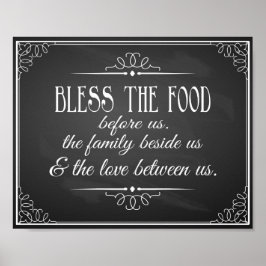  Chalkboard Bless deze voedseltrouwprins Poster
