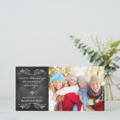 Chalkboard Blessings Nieuwjaar Fotokaart Feestdagenkaart (Staand voorkant)