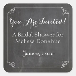 Chalkboard  bloeiend Lijst, Vrijgezellenfeest Vierkante Sticker