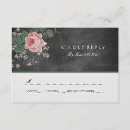  CHALKBOARD BLOEM BRUILOFT RSVP UITNODIGINGEN
