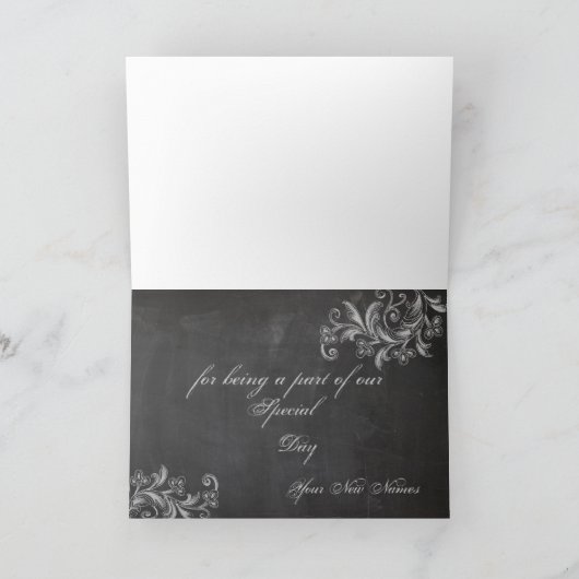 Chalkboard Bloemen Dank u kaart (Binnen)