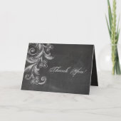 Chalkboard Bloemen Dank u kaart (Voorkant)