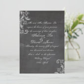 Chalkboard Bloemen Huwelijksuitnodiging Kaart (Staand voorkant)