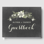 Chalkboard Bloom Wedding Guest Book Gastenboek<br><div class="desc">Stijlvol gepersonaliseerd gastenboek,  ideaal voor het onthouden van je speciale vieringen. Ontwerp van Berry Berry Sweet. Bezoek onze website op www.berryberrysweet.com voor moderne kantoorbenodigdheden en gepersonaliseerde geschenken. De achtergrondkleur kan worden bewerkt.</div>