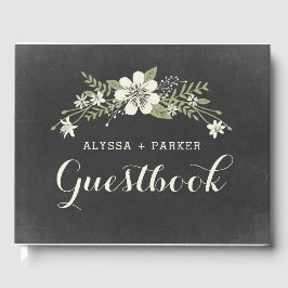 Chalkboard Bloom Wedding Guest Book Gastenboek