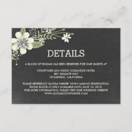 Chalkboard Blooms Bruiloft Enclosure Kaarten