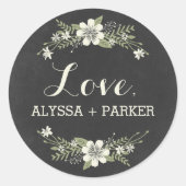Chalkboard Blooms Favor Sticker (Voorkant)
