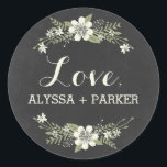 Chalkboard Blooms Favor Sticker<br><div class="desc">Ideaal als label- of cadeaustickers of als envelopzegels! Overeenkomende uitnodiging en andere onderdelen beschikbaar op berryberrysweet.com</div>
