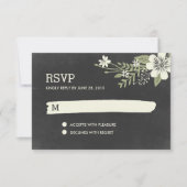 Chalkboard Blooms RSVP / Wedding Response Kaarten (Voorkant)