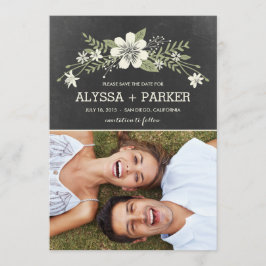 Chalkboard Blooms sparen de Datumkaarten Save The Date