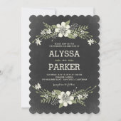 Chalkboard Blooms Wedding Invitations Kaart (Voorkant)