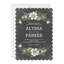 Chalkboard Blooms Wedding Invitations