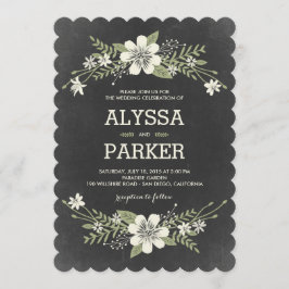 Chalkboard Blooms Wedding Invitations Kaart
